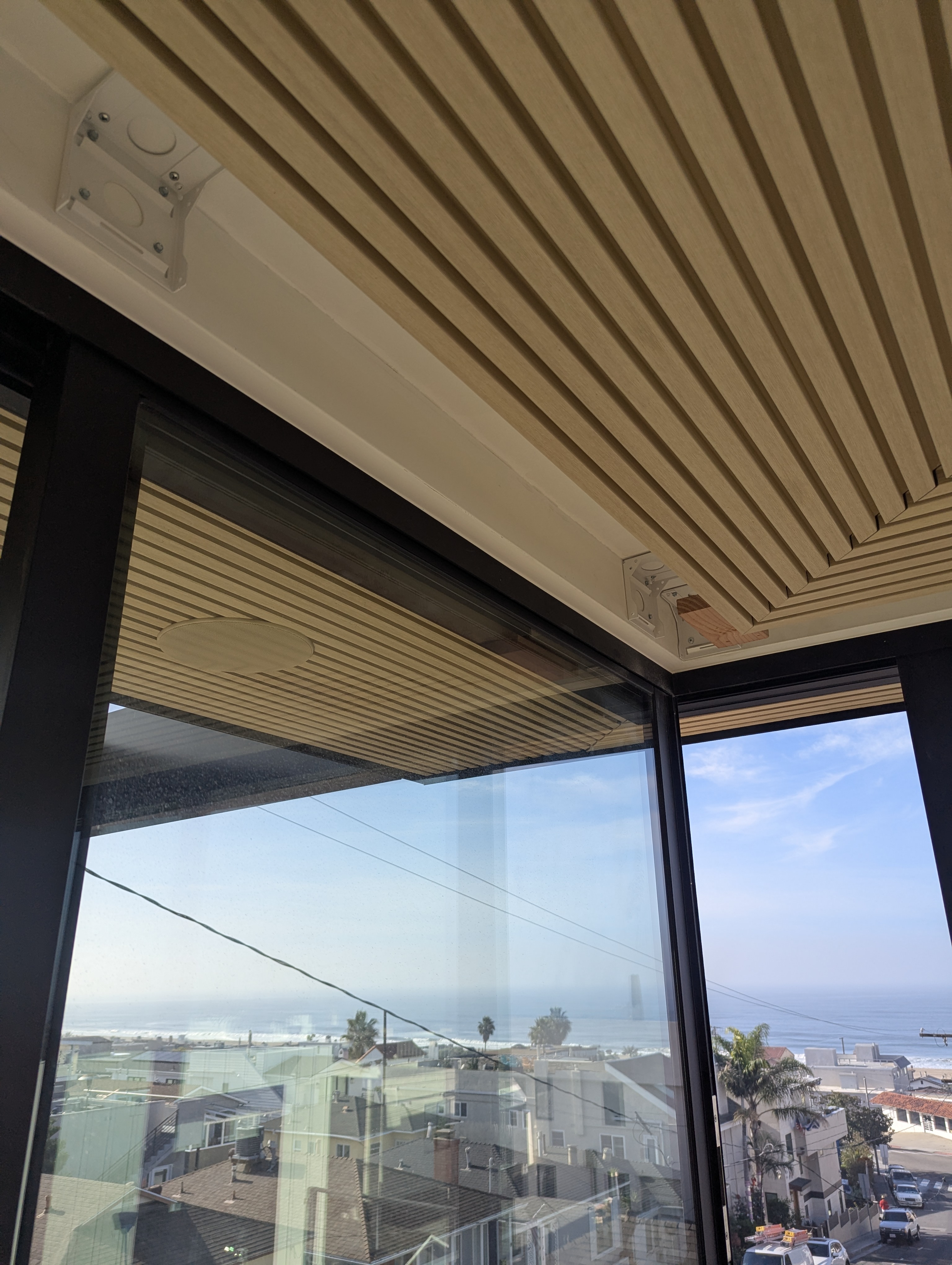 Outdoor ceiling speaker install with ocean view
