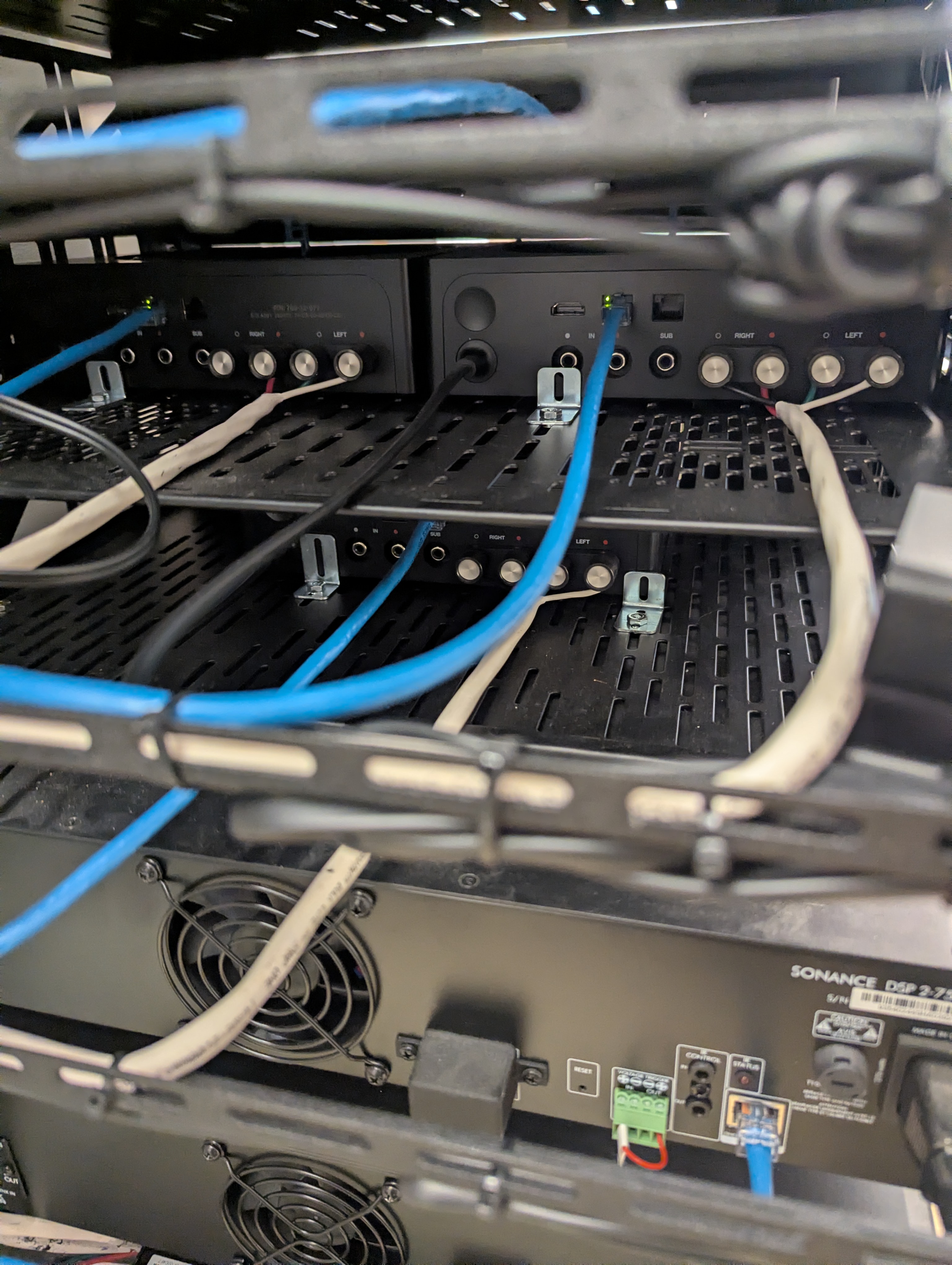 Professional AV rack installation with Sonance DSP