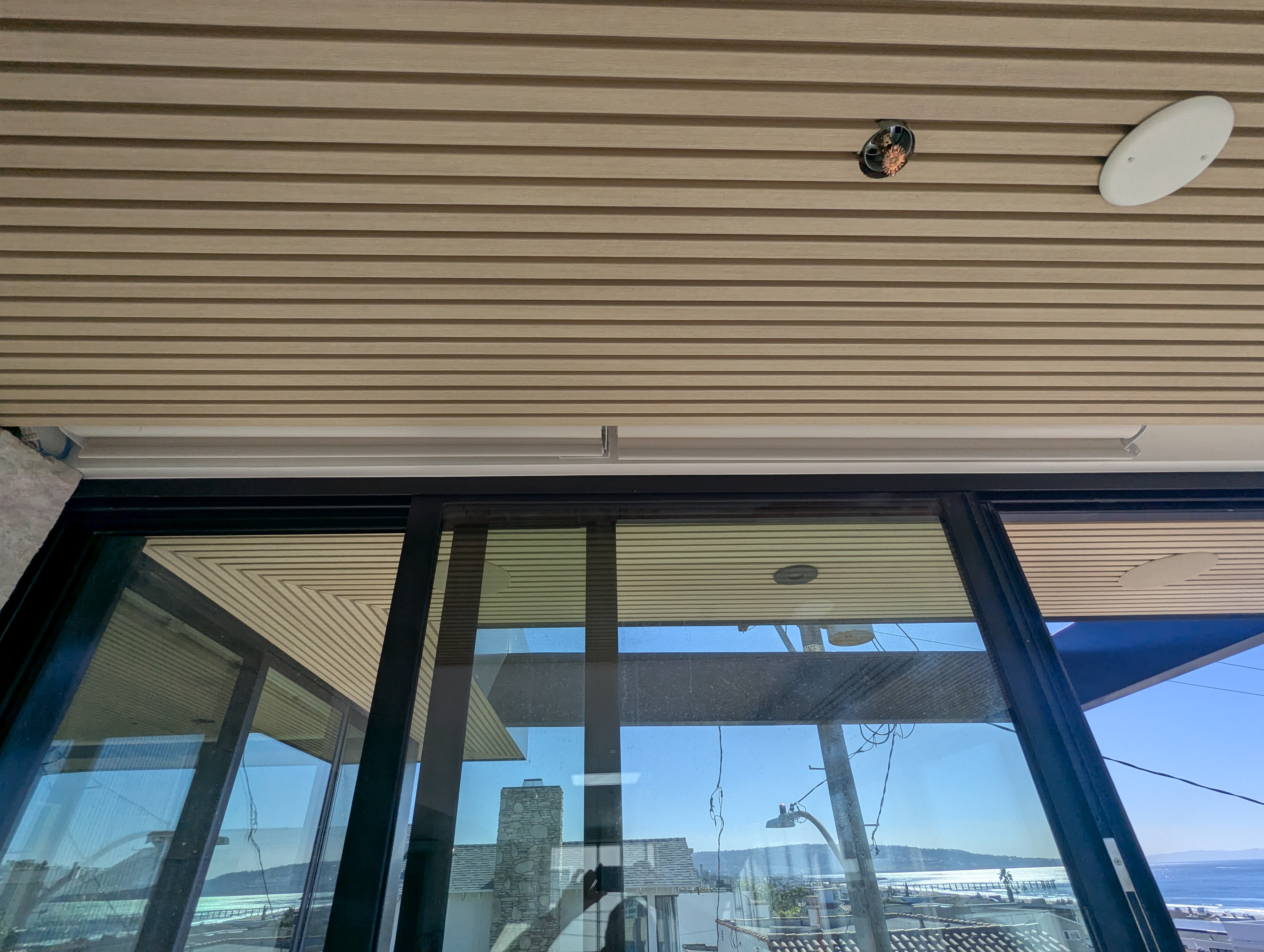 Outdoor ceiling speakers with ocean view